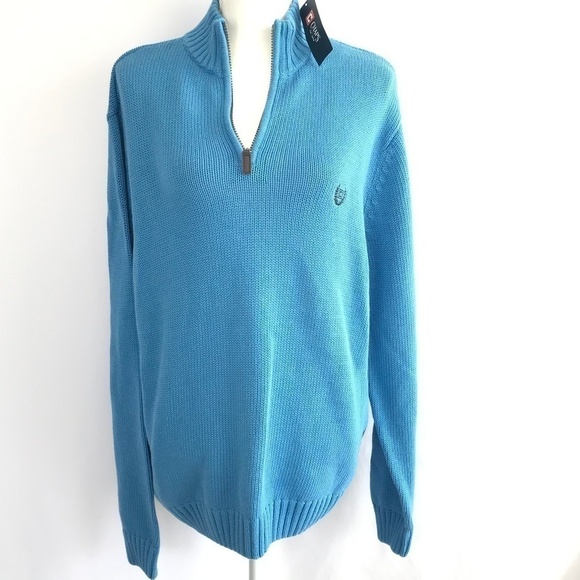 Chaps Over Size Blue Knit Sweater NWT - Picture 1 of 8